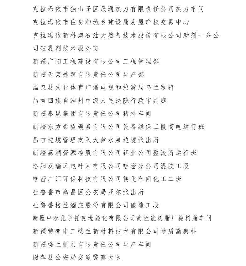 新疆50个集体166名个人获开发建设新疆奖状（章） 100个集体获自治区工人先锋号
