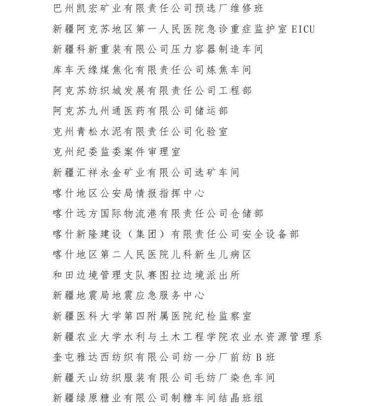 新疆50个集体166名个人获开发建设新疆奖状（章） 100个集体获自治区工人先锋号