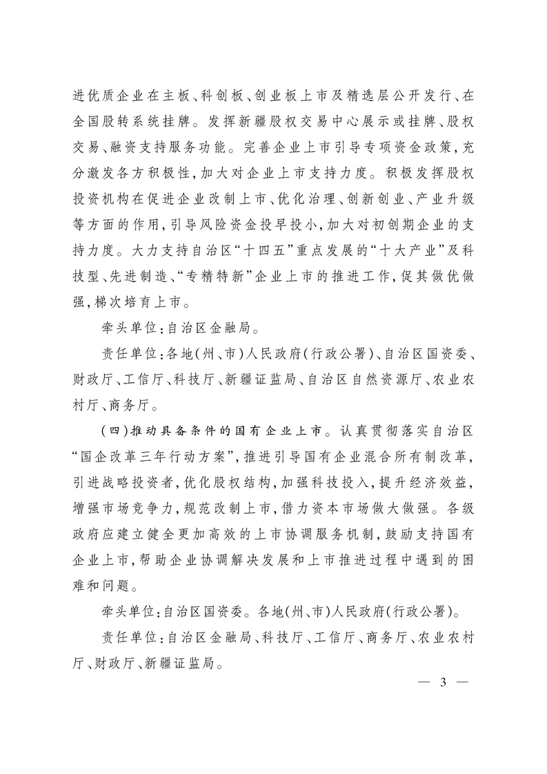 新疆维吾尔自治区关于进一步提高上市公司质量的实施意见